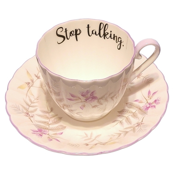 Tuscan Other - Handmade Insult Tea Cup & Saucer Set Novelty Adult Funny Gift Tuscan Bone China